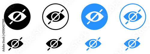 Cuadro en lienzo hidden eye visibility icon set