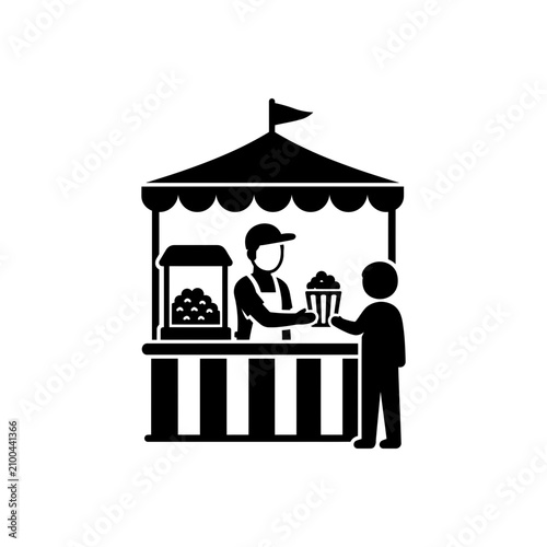 Black silhouette of a classical building with columns