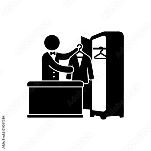 Black silhouette of person using laptop computer working