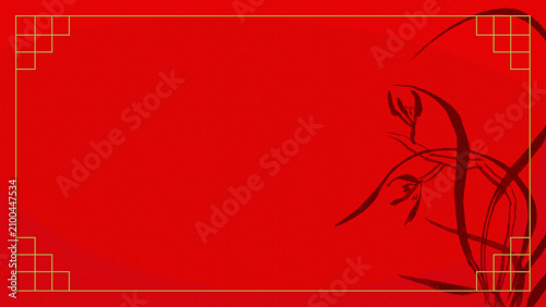 Obraz na płótnie Lunar new year orchid card template