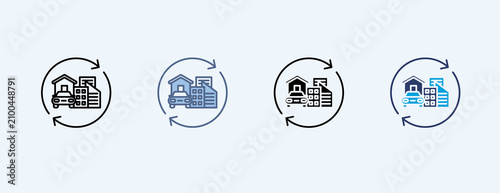 Tableau sur toile Asset Lifecycle Multiple Icon Set Illustration Vector