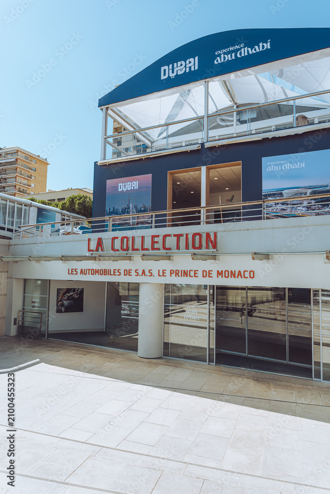 Obraz premium Monaco – September 22, 2025: Entrance to the Car Collection of Prince Rainier III in Monaco