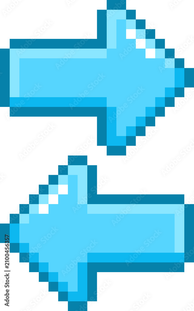 Fototapeta premium Pixel Art Arrow Direction Icon