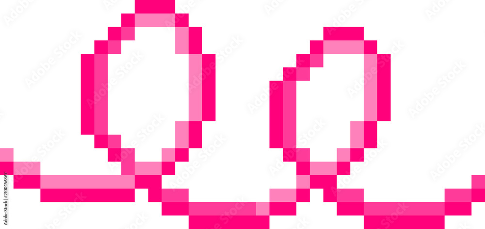 Fototapeta premium Pixel Art Doodle Line Decoration