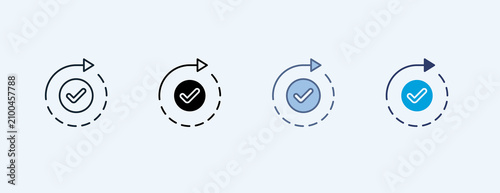 Progress Multiple Icon Set Illustration Vector