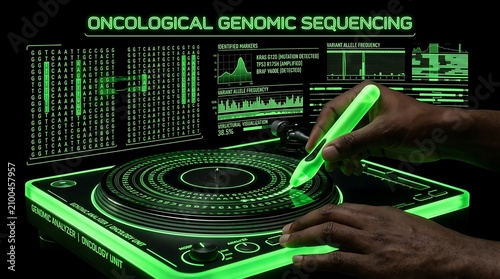 Futuristic Oncological Genomic Sequencing Data Analysis Interface.