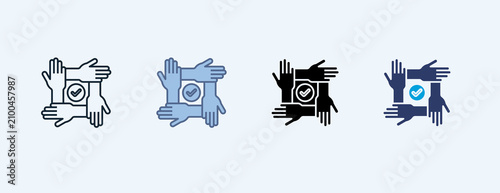 Teamwork Multiple Icon Set Illustration Vector