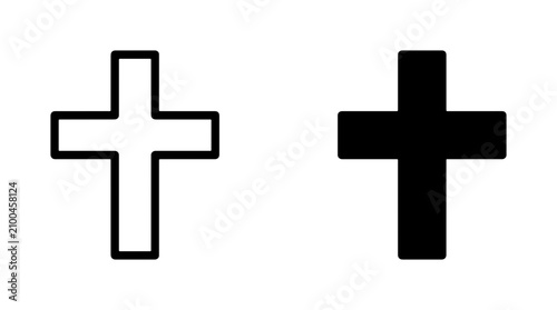 Foto Christian Cross Icons, Religious Symbol Vector Graphics, Faith and Spirituality