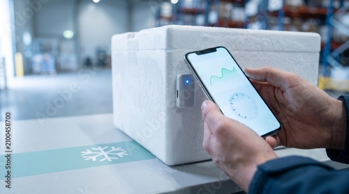 Scanning a Bluetooth temperature monitor on a pharmaceutical shipper