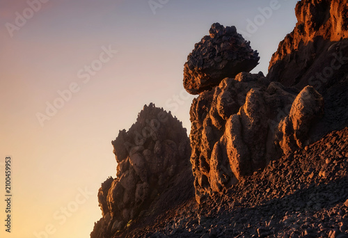 Rugged volcanic rock format...