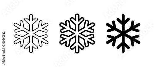 Snowflake Icons, Winter Symbols, Cold Weather Graphics, Frozen Elements, Ice Crystals, Seasonal Icons, Vector Set