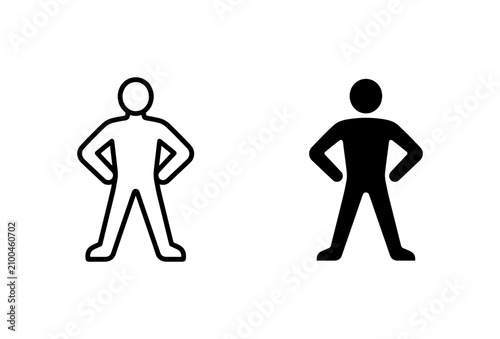 Silhouette Human Icons, Simple Figure Vector Graphics, Black and White Person Symbols, Clean Outline Man and Woman Icons