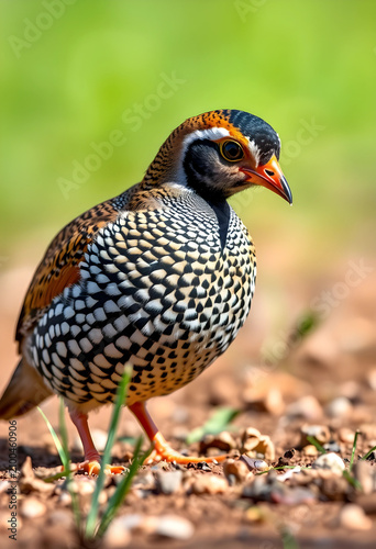 Colorful partridge bird wit...