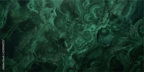 Foto Malachite Abstract Texture: A close-up of a malachite stone reveals its intricate, swirling patterns in deep shades of green, creating a visually stunning abstract texture