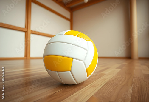 Yellow and white volleyball...