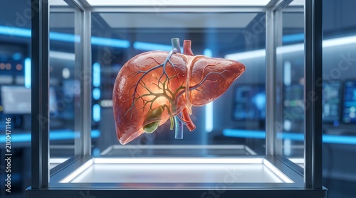 Isometric Hospital Scene for Liver Health Examination