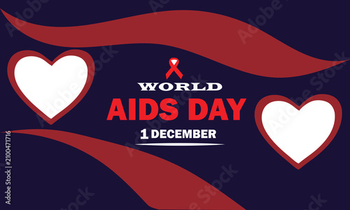 World AIDS Day Awareness Poster Template with Heart Frames