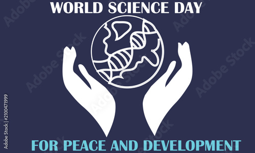 Hands Holding Globe with DNA Structure Illustration