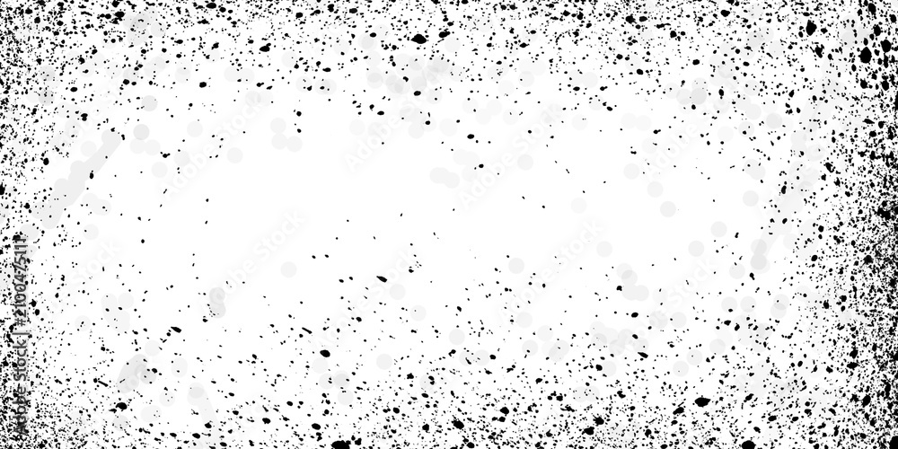 Obraz premium Black paint splatters frame grunge texture isolated on transparent background