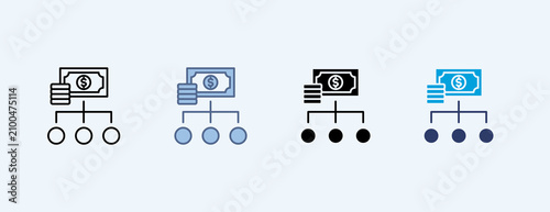 Dividend Multiple Icon Set Illustration Vector