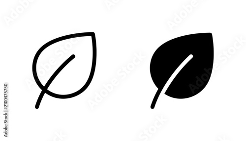 Simple Leaf Icons, Nature Vector Graphics, Organic Symbol Set, Eco-friendly Design Elements