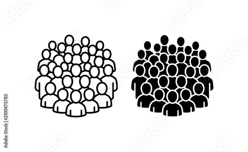Crowd Icons, Group Silhouettes, People Collection Vector Art, Community Symbols