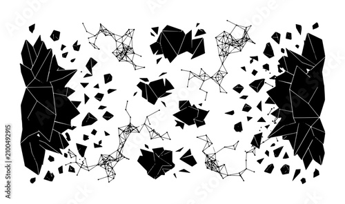 Bild auf Leinwand Abstract Network Fragmentation Vector Art, Geometric Deconstruction, Digital Dat