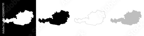 Photography austria map infographic isolated monochrome element travel halftone design vecto