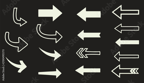 Hand drawn blue arrow doodle set with varied curved straight spiral direction. Navigation scribble arrows for collage, infographic layouts, playful design accents, presentation