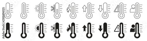Fotografía Temperature monitoring icons set