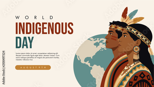 vector world indigenous day background template