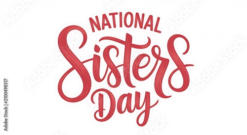 National sisters day celebration handwritten style typography design