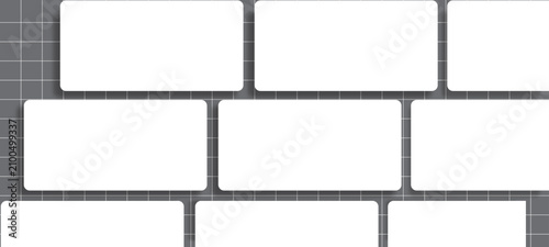 фотографія Modern vector template featuring six rounded rectangular cards with soft shadows on a geometric grid background