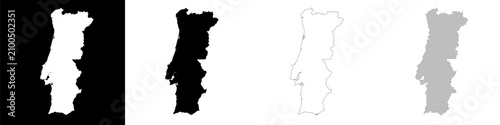 Bild auf Leinwand portugal map vector illustration silhouette clipart halftone isolated region tra