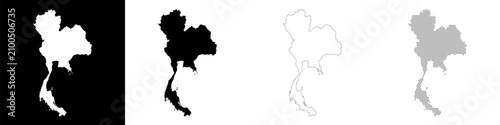Tableau sur toile thailand map isolated solid vector illustration geography cartography element wh