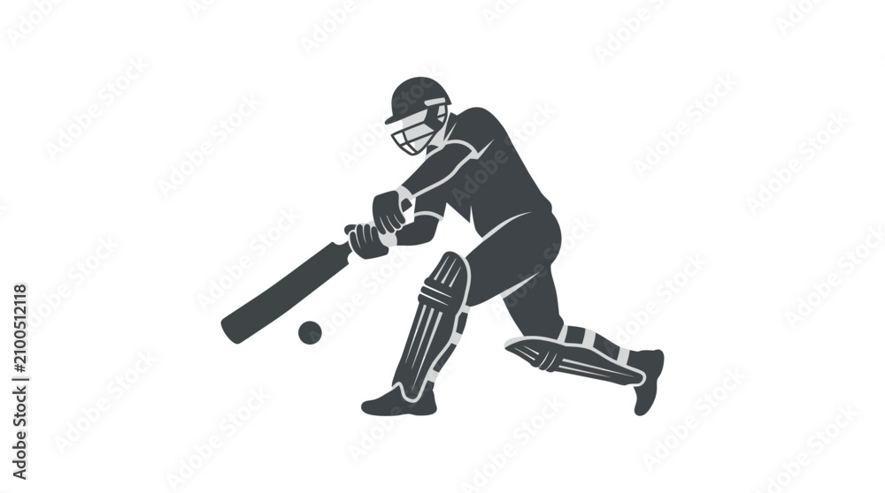Fotografie Cricket player hitting ball with bat.