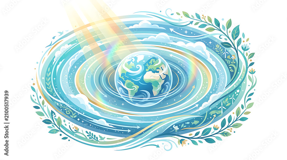 Obraz premium Global Environmental Sustainability Concept Illustration with Earth