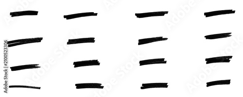 Farbmarkierungen gemalt mit einem Stift in schwarz