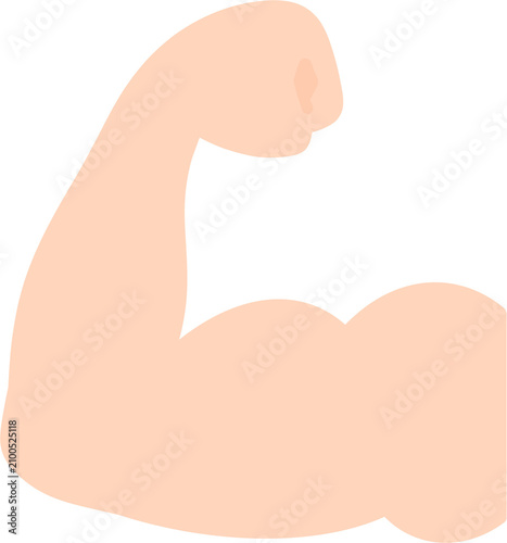 Foto Strong bicep flex arm icon, strength and muscle fitness vector illustration