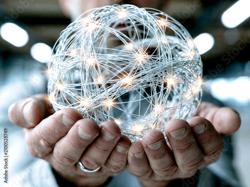 Digital global network sphere connection