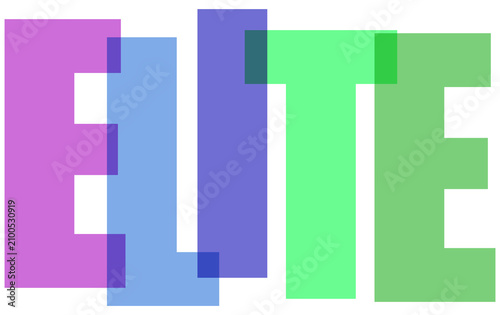 Canvastavla Multicolored pixelated elite text graphic design element transparent background