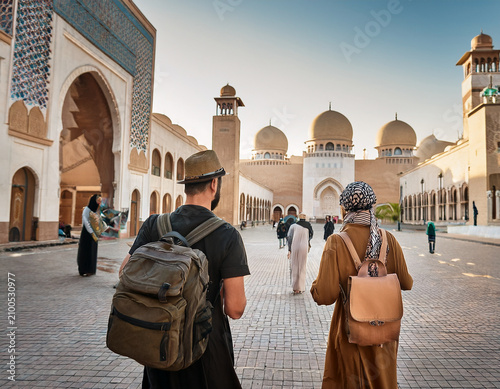 Tourists Exploring Muslim country Destination
