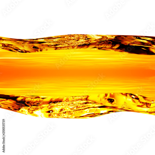 Petrol background. Wave from golden liquid