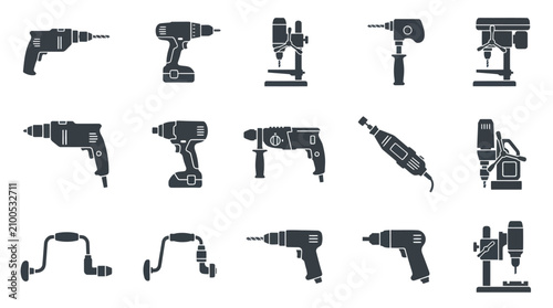 Obraz na płótnie Collection of various power drill tools.