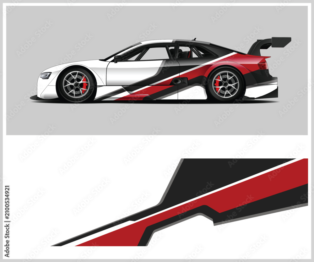 Fototapeta premium Dynamic Racing Livery Design for a Sports Car
