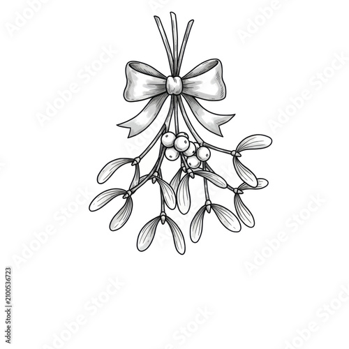 Illustration of a Berry Garland With a Bow