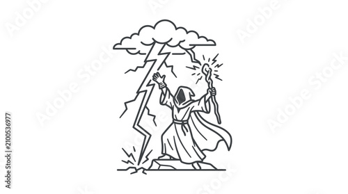 Moses receiving the Ten Commandments.