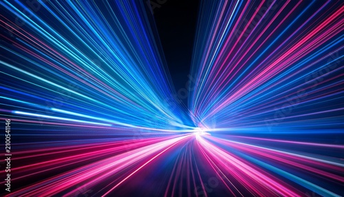 A Vibrant Burst Of Colored Light Trails In Blue And Pink Against A Dark Background Creating A Dynamic Sense Of Motion And Energy
