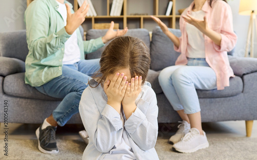 Картината върху платно Child parents family conflict argument triggers anxiety