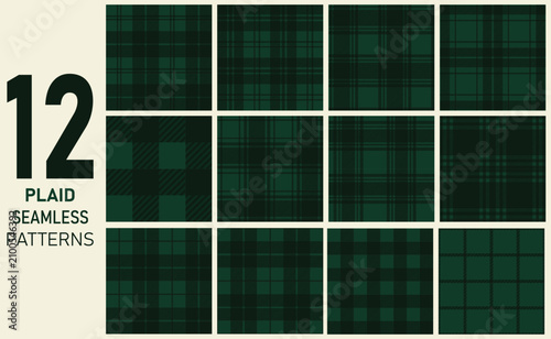 buffalo plaid seamless pattern green collections for print-on-demand products and seasonal design project